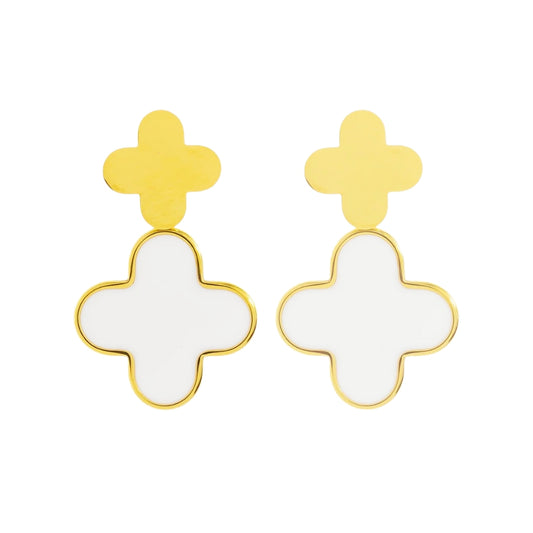 Pendientes White Trebol